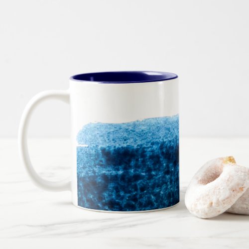 Navy Blue watercolor swish Two_Tone Coffee Mug