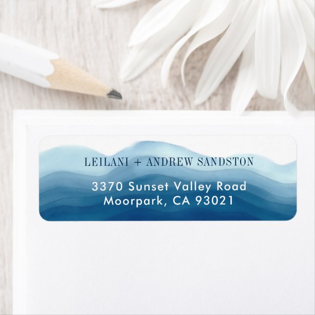 Navy Blue Watercolor Wave | Label (Insitu)