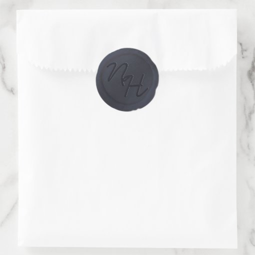 Navy Blue Wax Seal Initials Envelope Sticker Zazzle