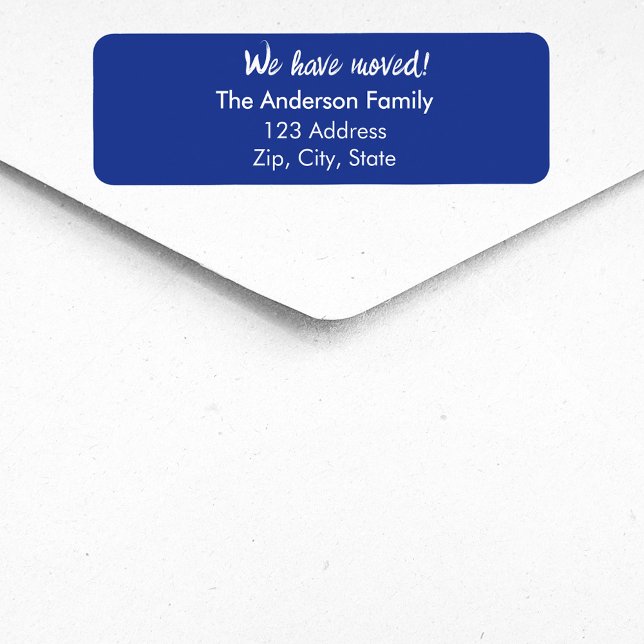 Navy blue We have moved new return address Label (Creator Uploaded)