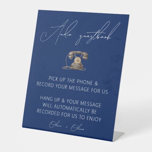 Navy blue Wedding audio guestbook sign