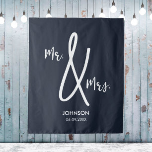 Navy Blue Wedding Backdrop Custom Nautical Mr Mrs