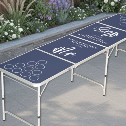 Navy Blue Wedding Beer Pong Table