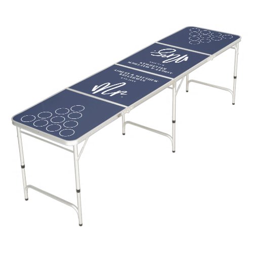 Navy Blue Wedding Beer Pong Table