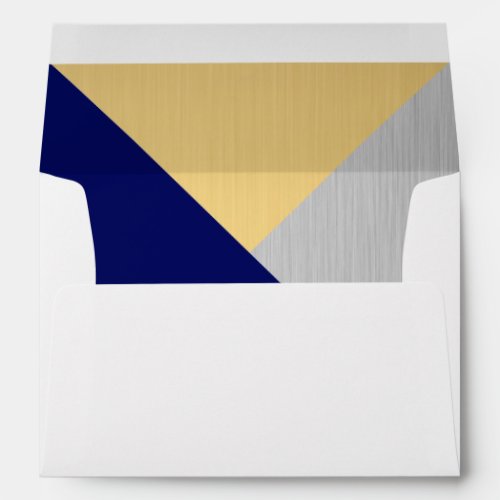 Navy Blue Wedding Bold Liner Chic Geometric Envelope