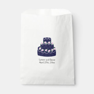 Navy Blue Wedding Cake Favor Bag