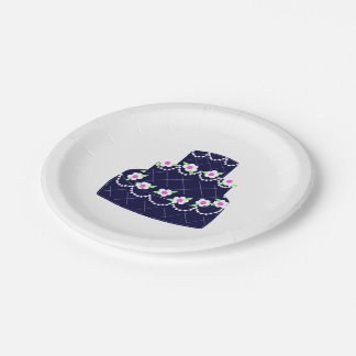 Navy Blue Wedding Cake Paper Plates