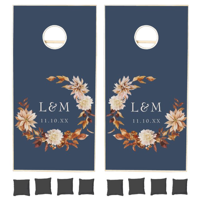 Navy Blue Wedding Cornhole Set (Set)