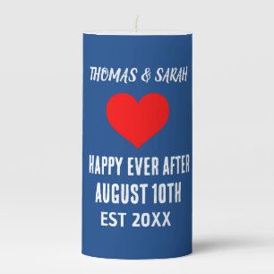 NAVY BLUE WEDDING CUSTOM Pillar Candle