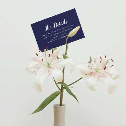 Navy Blue Wedding Details Enclosure Card