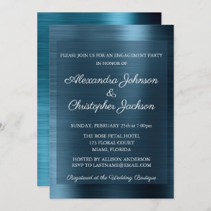 Navy Blue Wedding Engagement Party Invitation