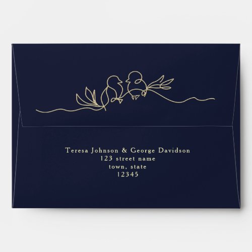 Navy Blue Wedding Envelope