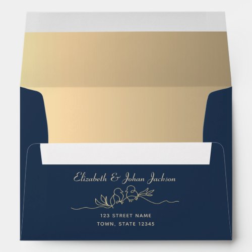 Navy Blue Wedding Envelope