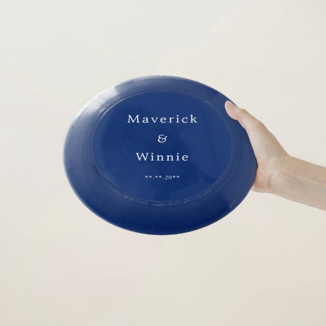 Navy Blue Wedding Favor Frisbee with Custom Text (In Hand)