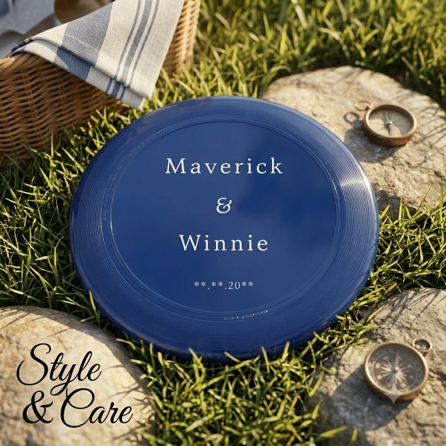 Navy Blue Wedding Favor Frisbee with Custom Text (Navy Blue Wedding Favor Frisbee with Custom Text)