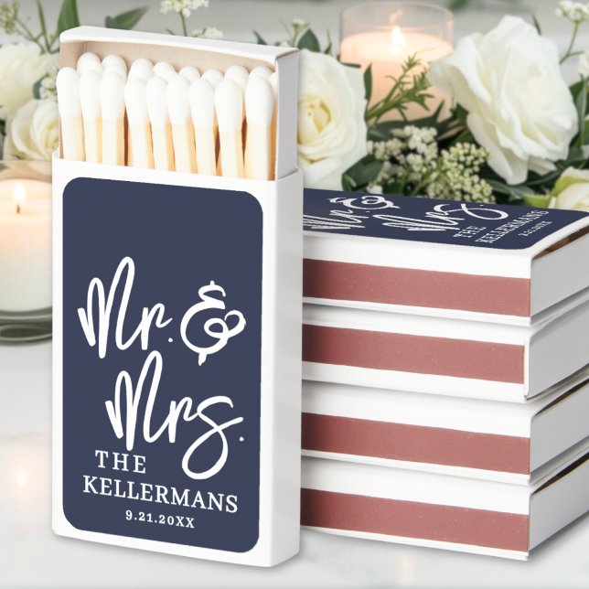 Navy Blue Wedding Favor Matchboxes (Navy Blue Wedding Favor Matchboxes)