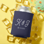 Navy Blue Wedding Favor Monogrammed Can Cooler<br><div class="desc">Our Wedding Favor Monogrammed Can Cooler is the ideal choice for beach weddings, wedding brunch, backyard celebrations, and outdoor events. These personalized wedding favors for guests effortlessly blend functionality with elegance, providing a practical keepsake that keeps drinks cold while adding a personal touch to your special day. Featuring a sleek...</div>