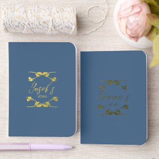 Navy Blue Wedding Foil Vow Books