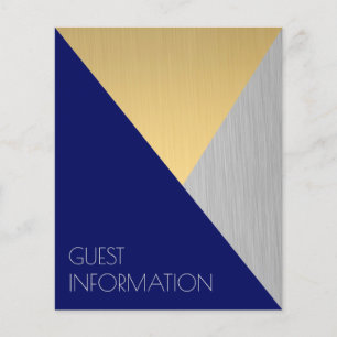 Navy Blue Wedding Guest Information Minimalist