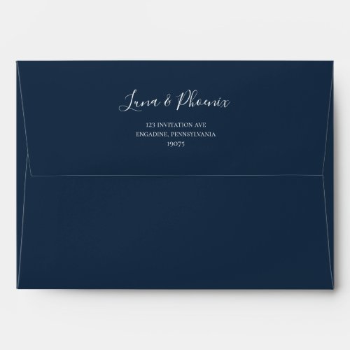 Navy Blue Wedding Invitation Envelope
