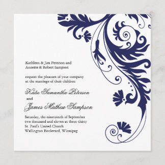 Navy Blue Wedding Invitations