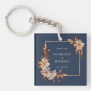 Navy Blue Wedding Keychain