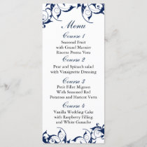 navy blue  Wedding menu