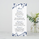 navy blue  Wedding menu (Standing Front)