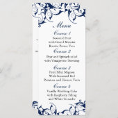 navy blue  Wedding menu (Front/Back)