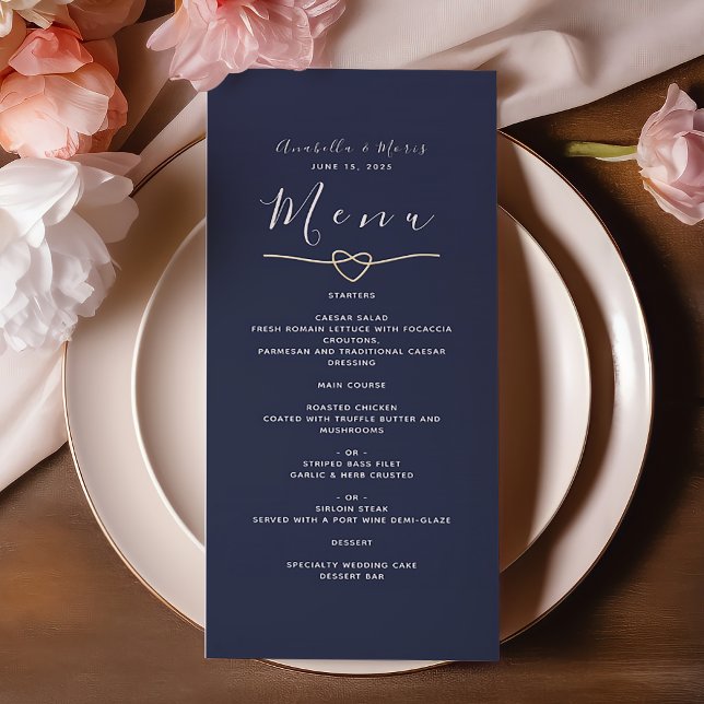 Navy Blue Wedding Menu  (Creator Uploaded)