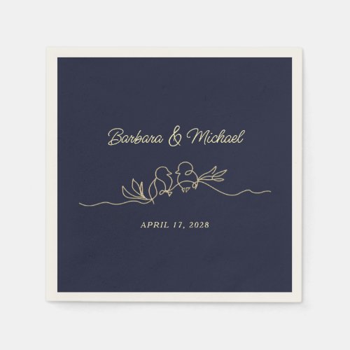 Navy Blue Wedding Napkins