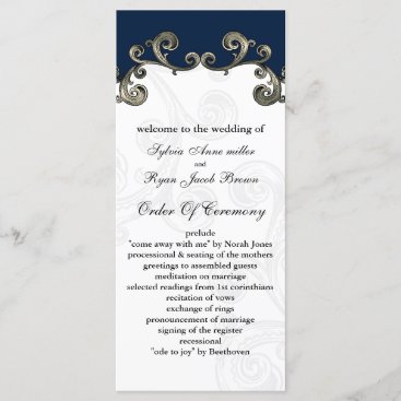 "navy blue" Wedding program