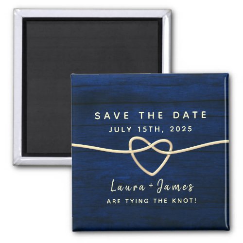 Navy Blue Wedding Save The Date Invitation Magnet