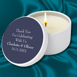 Navy Blue Wedding Scented Soy Wax  Mini Candle Favors