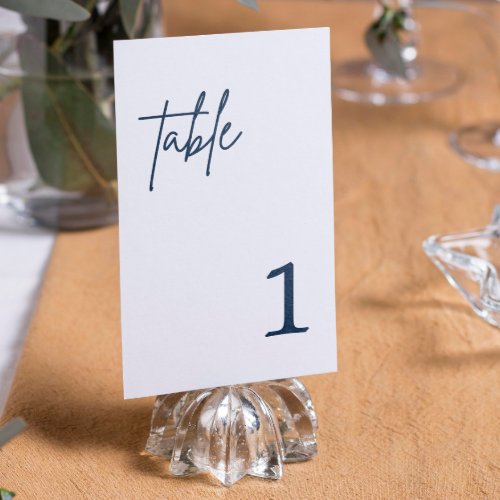 Navy Blue Wedding table number