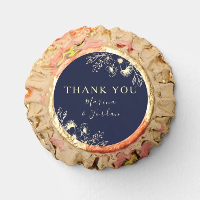 Navy Blue Wedding Thank You Candy Favors (Front)