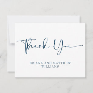 Navy Blue Wedding Thank You Card