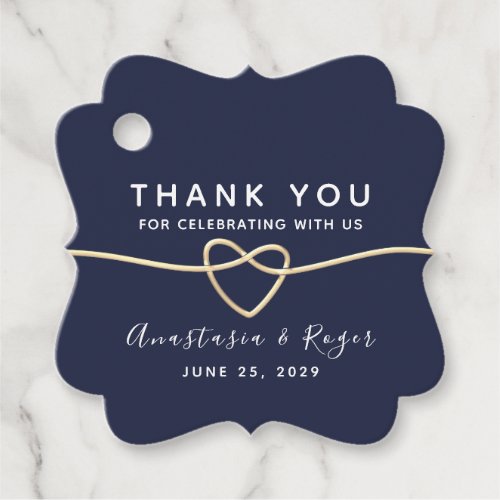 Navy Blue Wedding Thank You Favor Tags