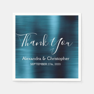 Navy Blue Wedding Thank You Napkins
