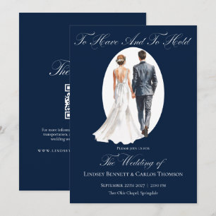 Navy Blue Wedding To Have and to Hold Invitation