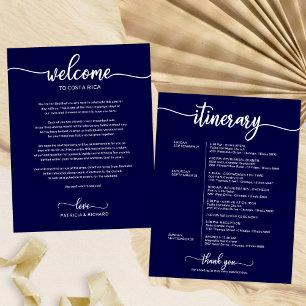 Navy Blue Wedding Weekend Itinerary Schedule