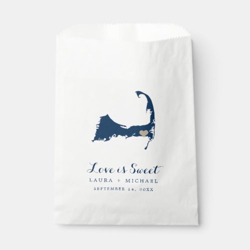 Navy Blue Wedding with Cape Cod Map Favor Bag