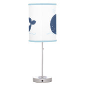 Navy Blue Whale White with Blue Trim Lamp (Back)
