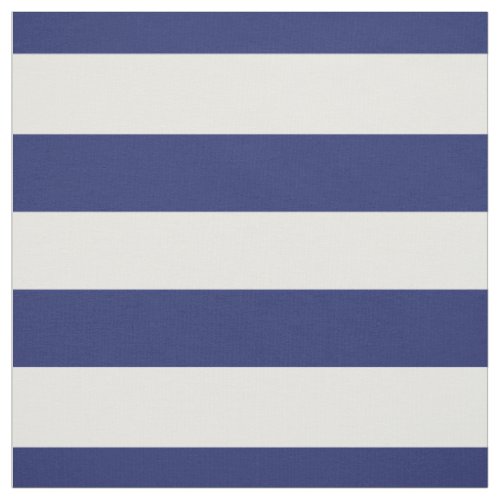 Navy Blue  White 15 Horizontal Stripes Pattern Fabric