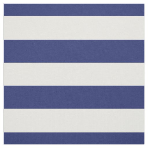 Navy Blue & White 1.5" Horizontal Stripes Pattern Fabric