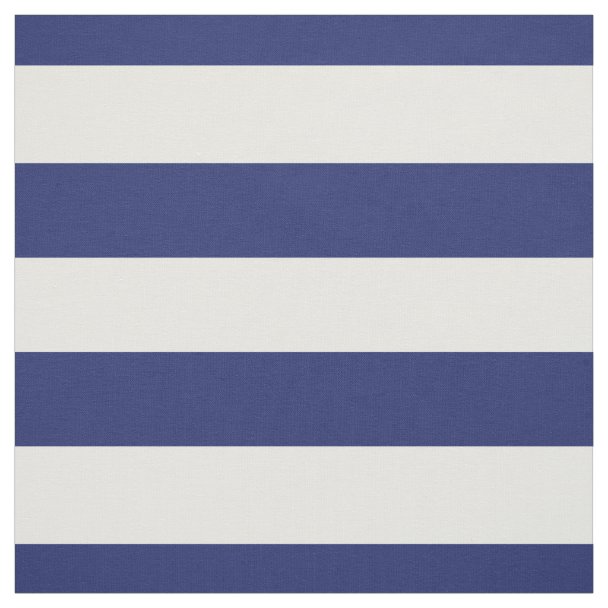 Nautical Navy and White Stripe Fabric Zazzle