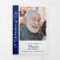 Navy Blue & White 6-Page Trifold Funeral Program