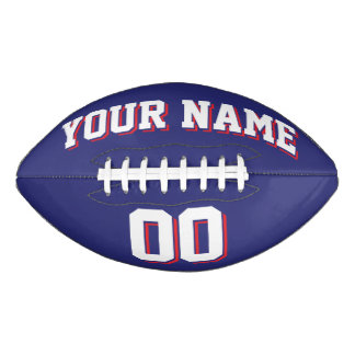 NAVY BLUE WHITE AND RED Custom Football