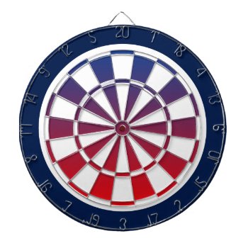 Navy Blue   White  And Red Fade Dartboard by asyrum at Zazzle