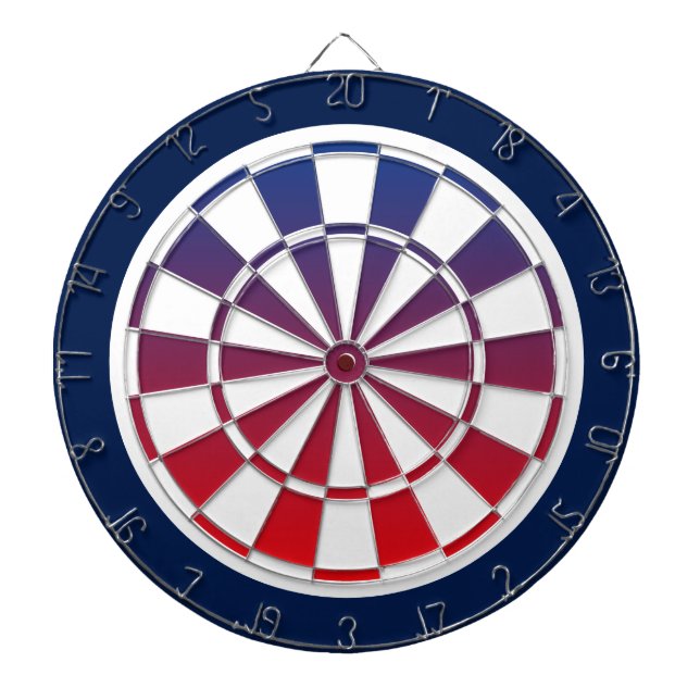 navy blue , white, and red fade dartboard (Front)